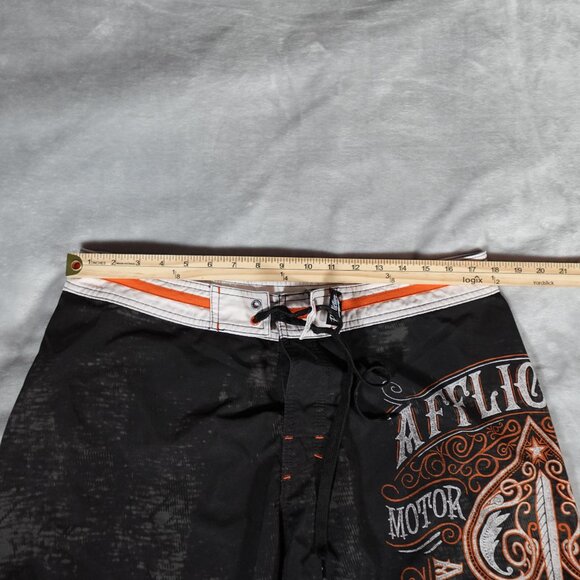 Affliction Board Shorts Mens 36 11” Grunge Beach Outdoors Black - Picture 7 of 12